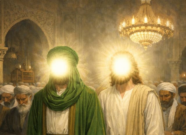 النبي عيسى يصلى خلف الامام المهدي عليه السلام