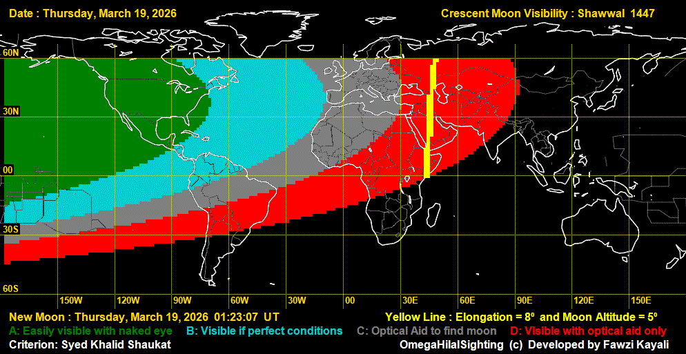 lunar crescent visibility map
