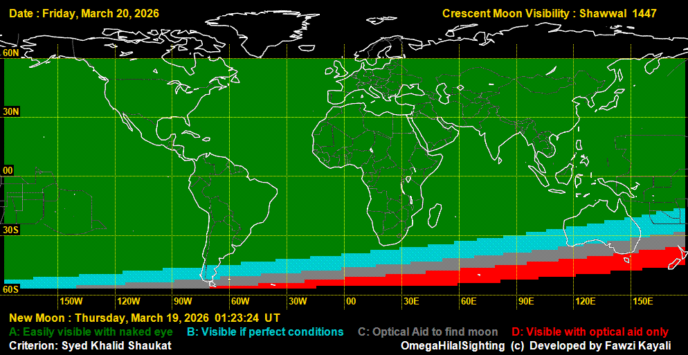 lunar crescent visibility map