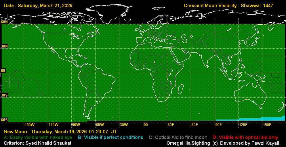 lunar crescent visibility map
