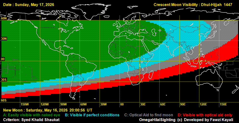 lunar crescent visibility map