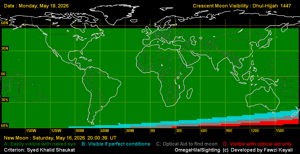 lunar crescent visibility map