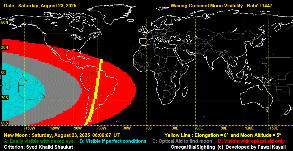 lunar crescent visibility map
