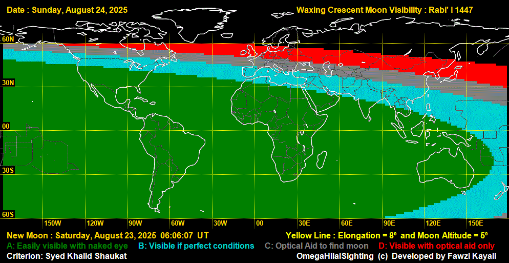 lunar crescent visibility map