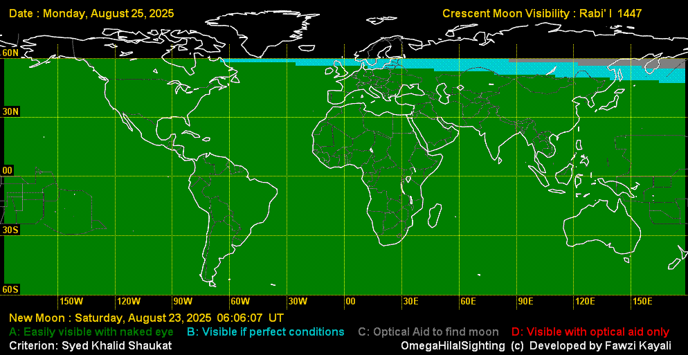 lunar crescent visibility map