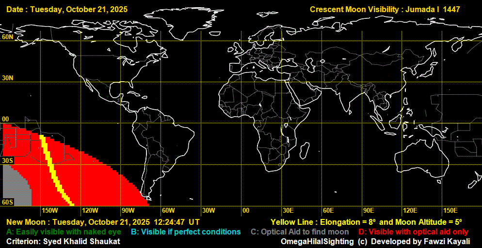 lunar crescent visibility map