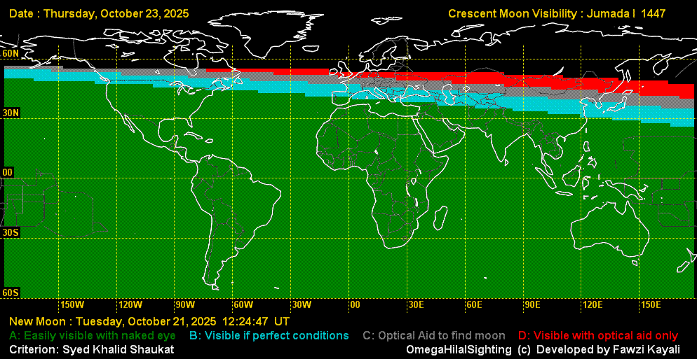 lunar crescent visibility map