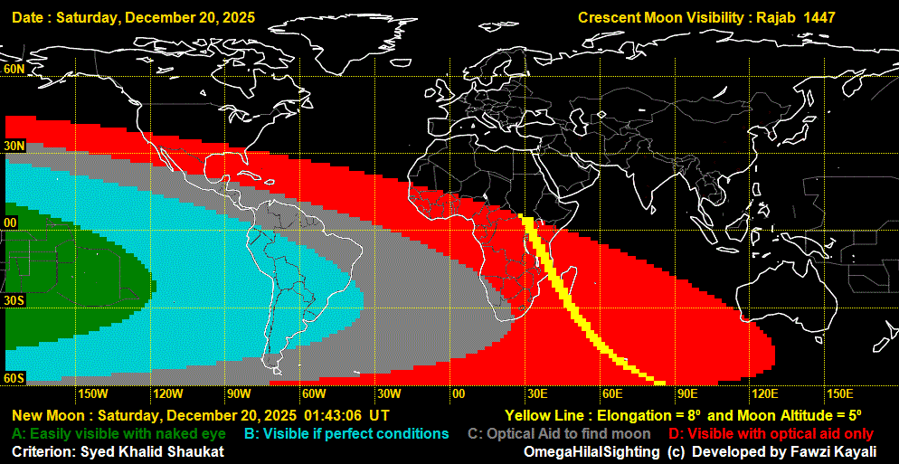 lunar crescent visibility map