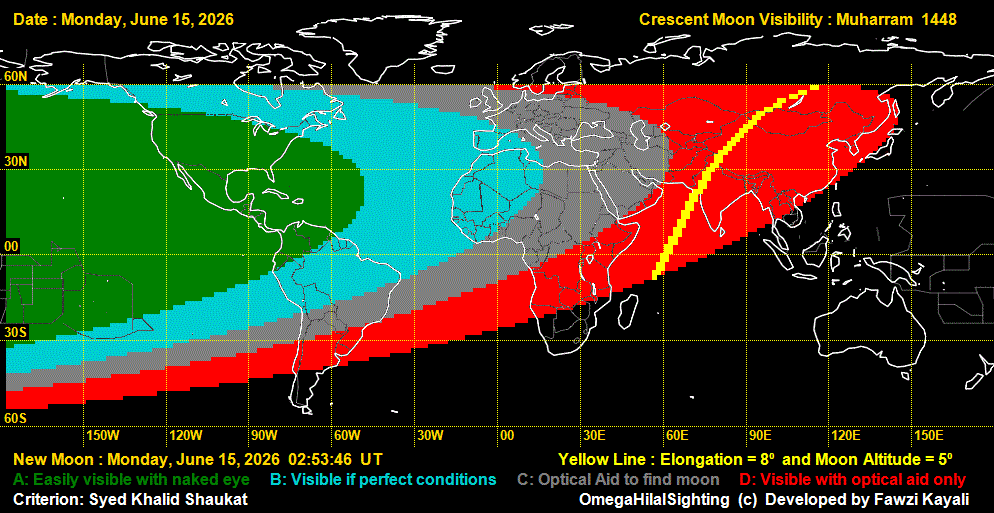 lunar crescent visibility map