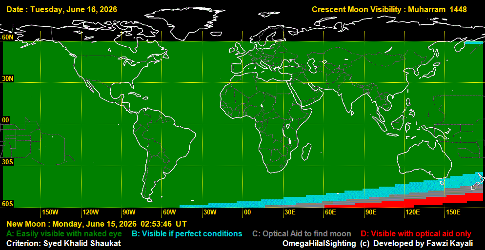 lunar crescent visibility map