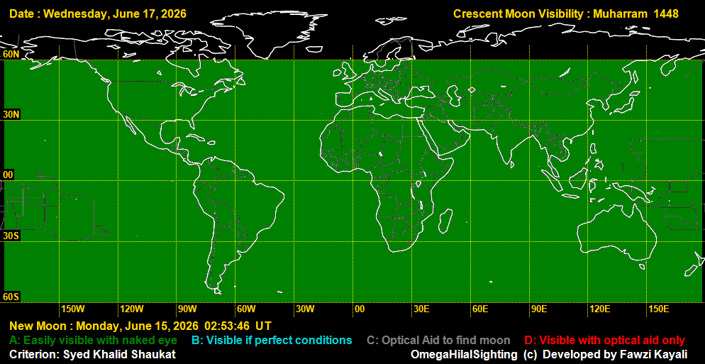 lunar crescent visibility map