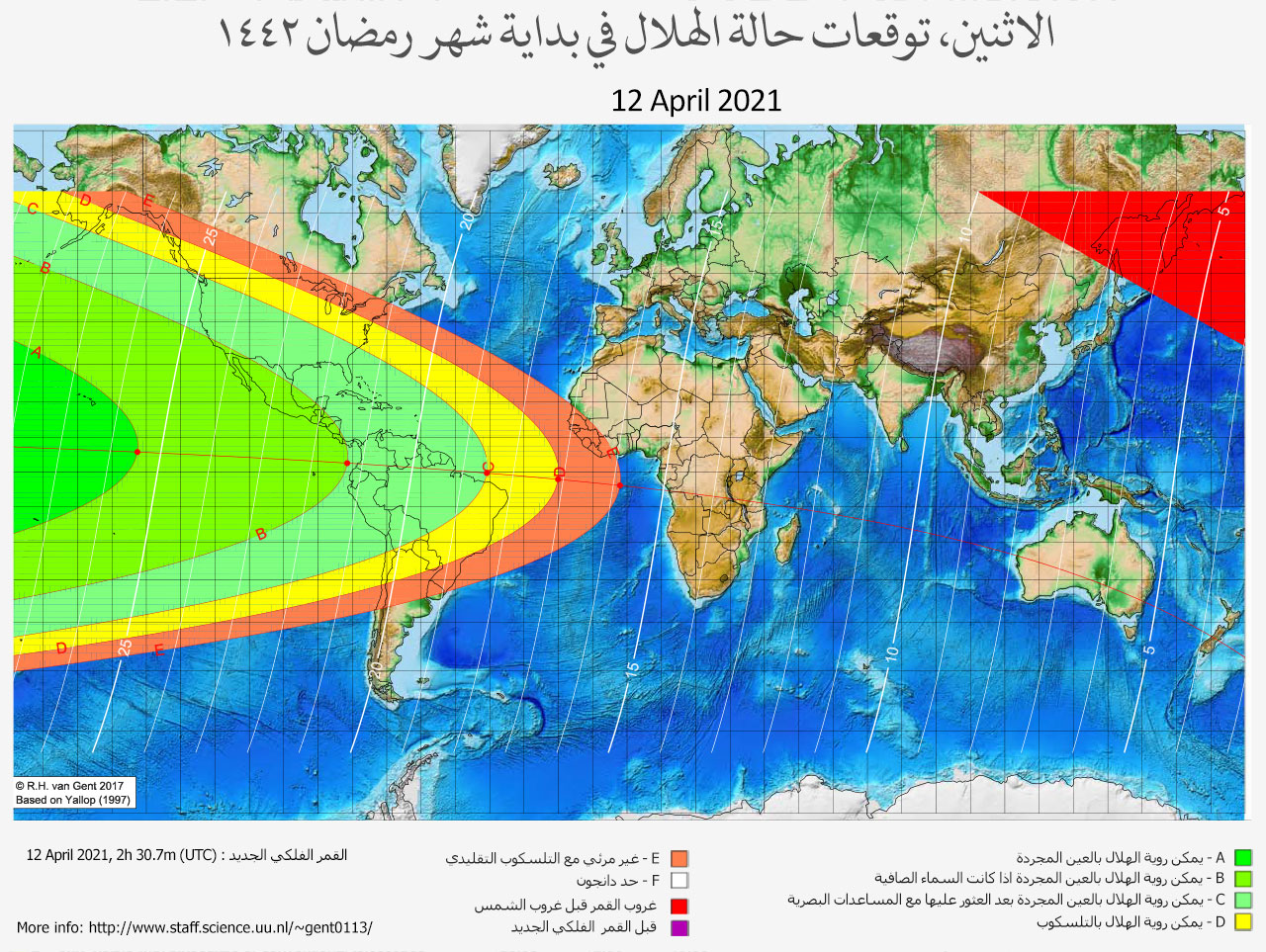 lunar crescent visibility map