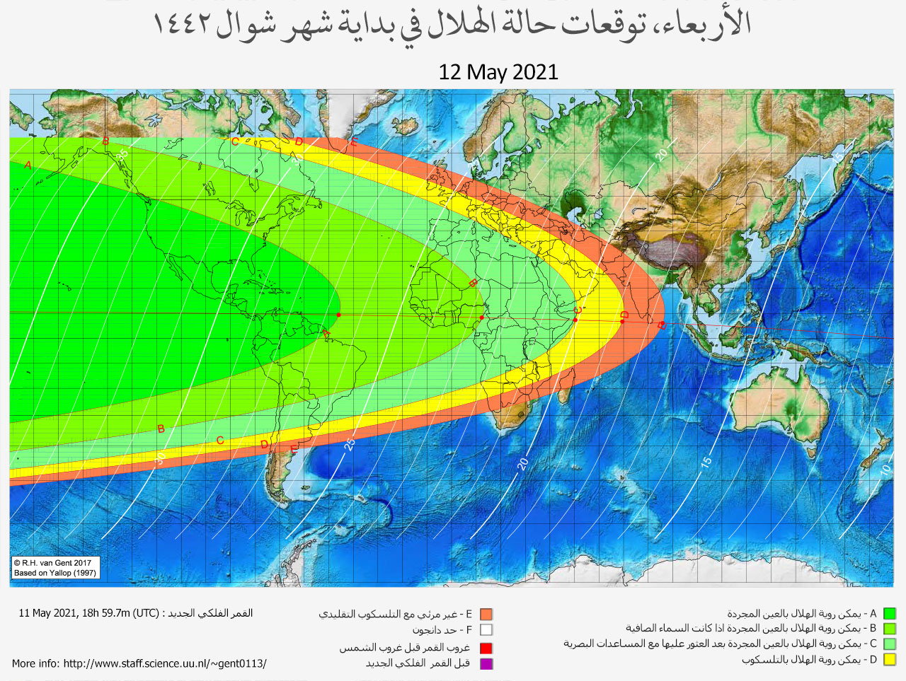 lunar crescent visibility map