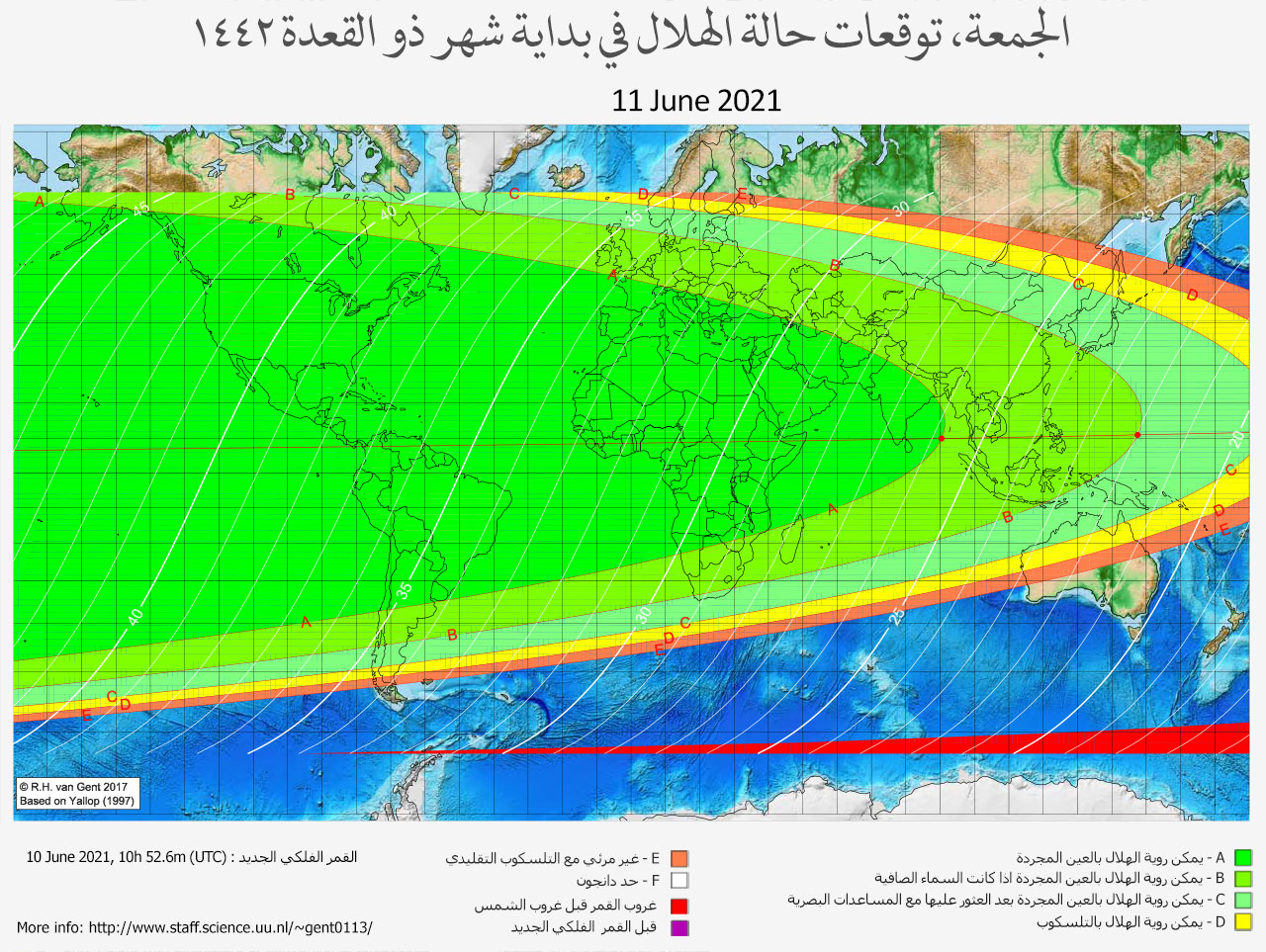 lunar crescent visibility map