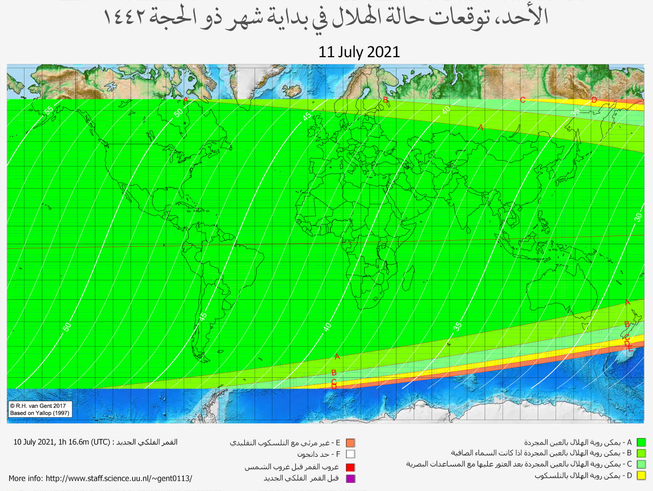 lunar crescent visibility map