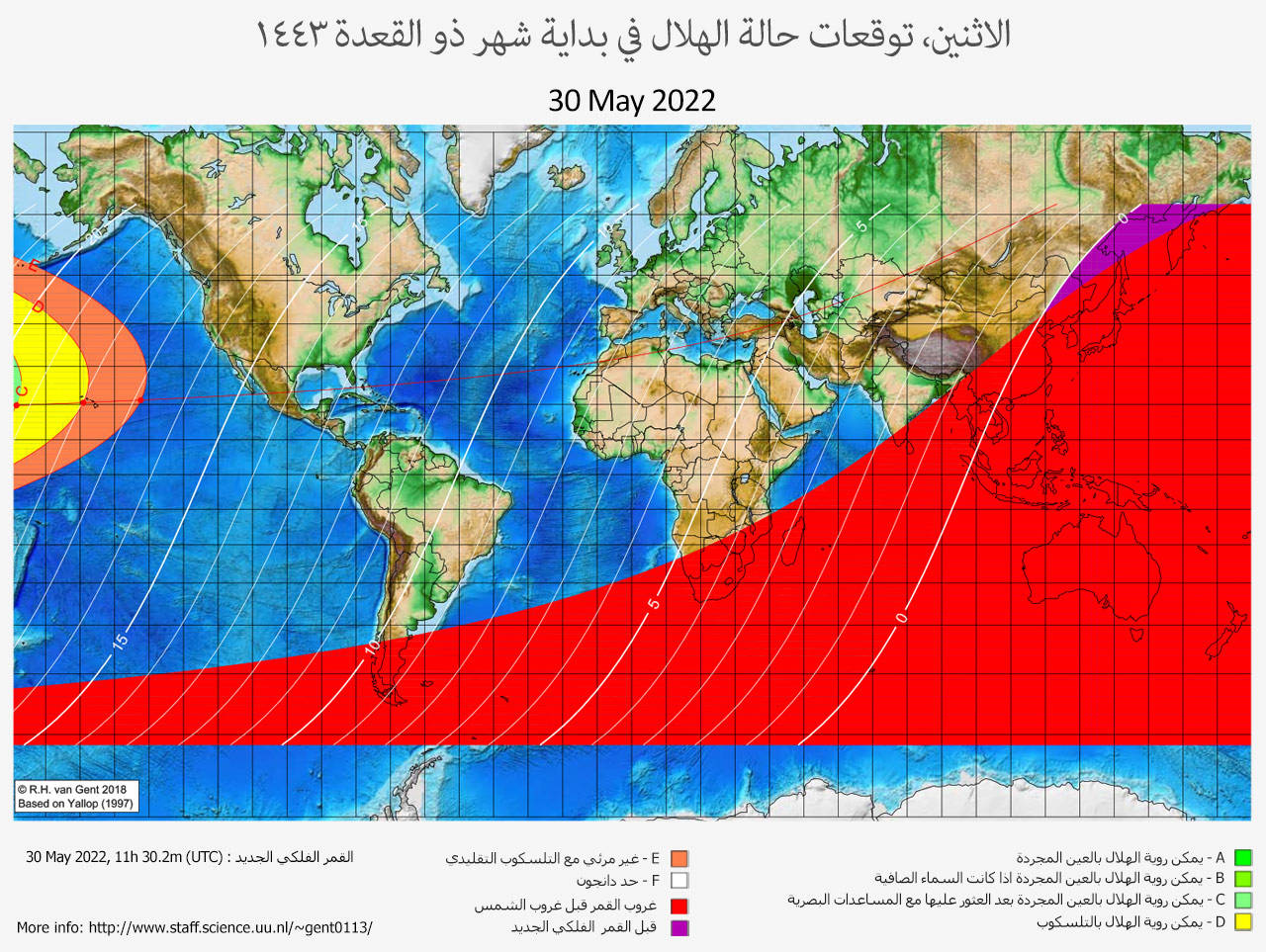 lunar crescent visibility map