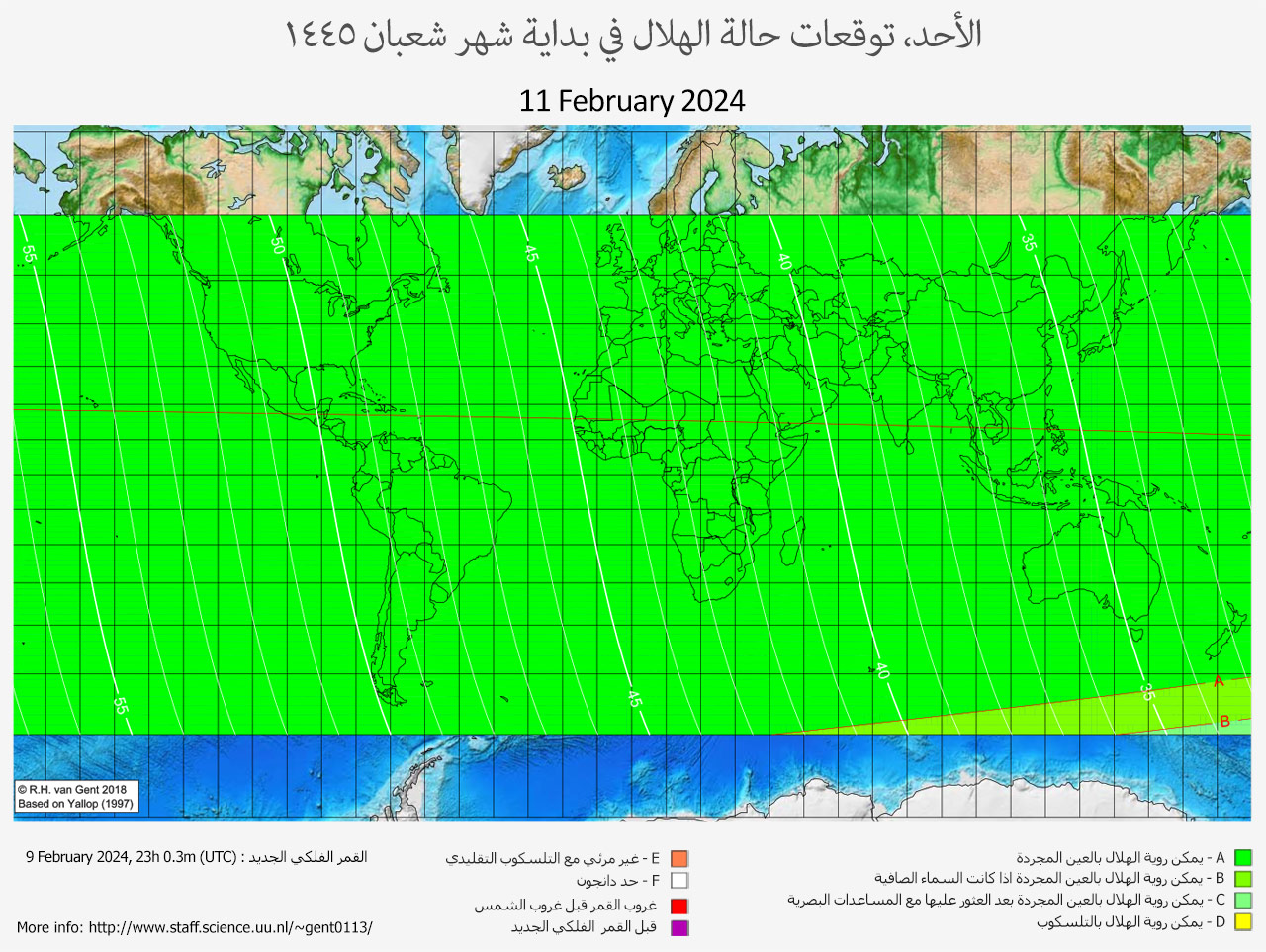 lunar crescent visibility map